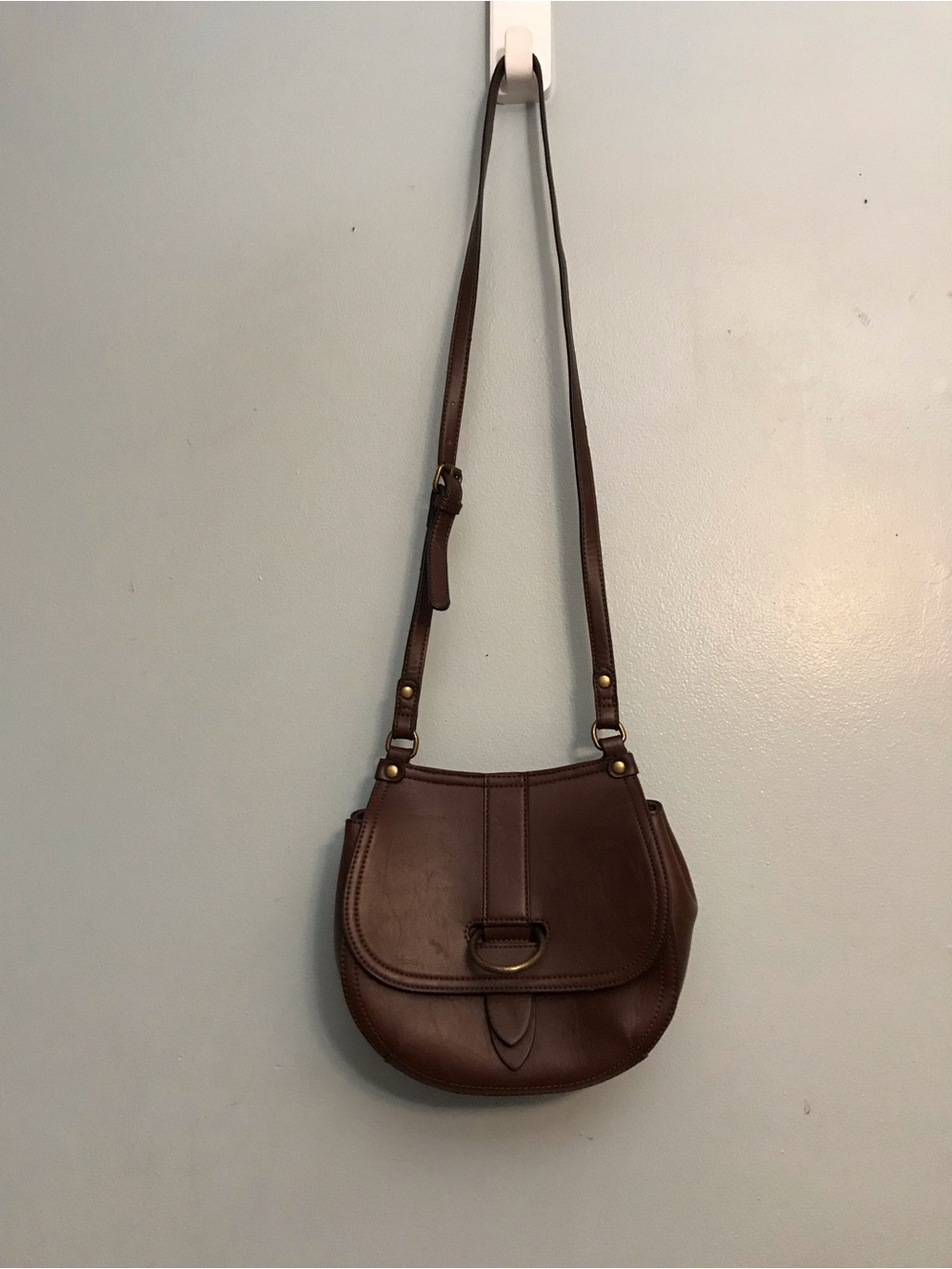 Classic Brown Leather Saddle Bag